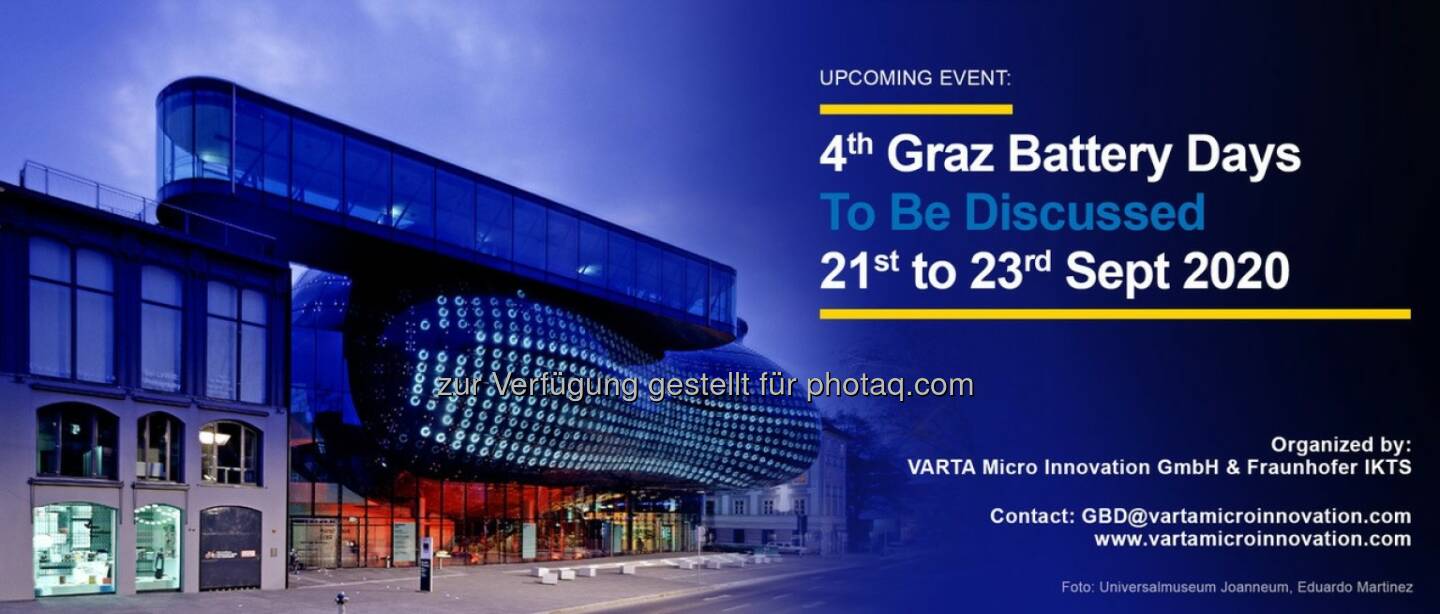 Varta Micro Innovation GmbH - 4th Graz Battery Days 2020, (Screenshot: Varta Micro Innovation)