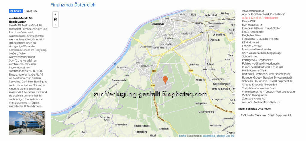 AMAG in Ranshofen auf http://www.boerse-social.com/finanzmap  (07.02.2020) 
