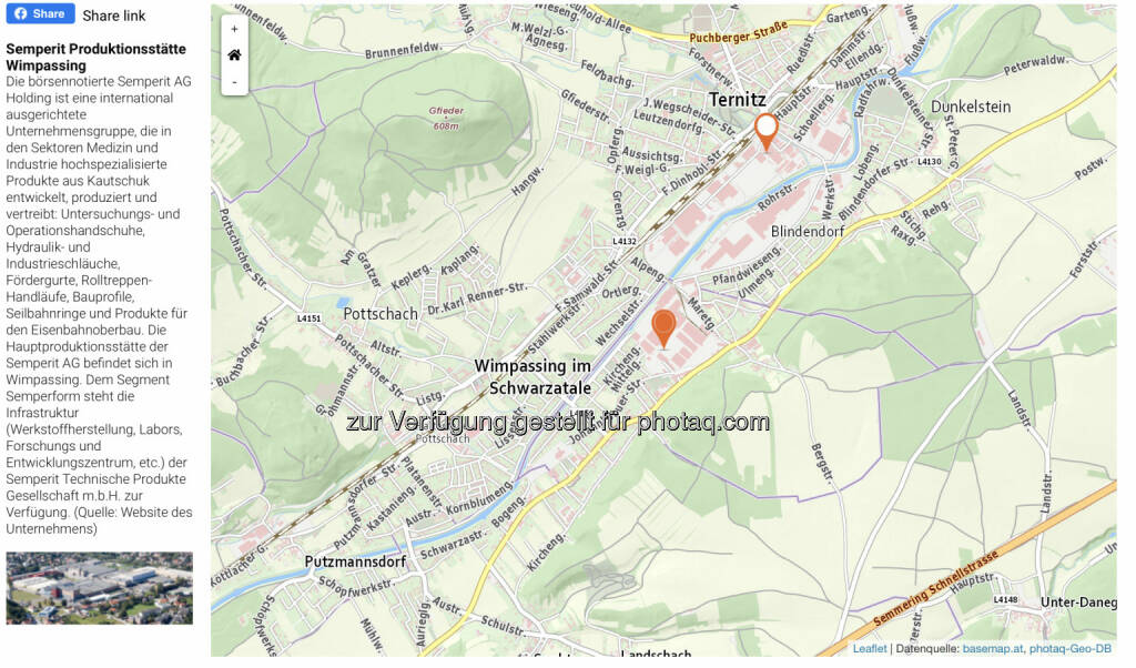 Semperit Produktionsstätte Wimpassing auf unserer Finanzmap für Österreich http://www.boerse-social.com/finanzmap (21.02.2020) 