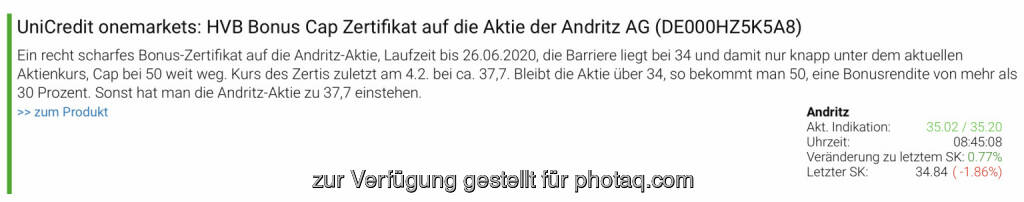 Andritz Zertifikat unter https://boerse-social.com/zertifikate/05/2020  (21.02.2020) 