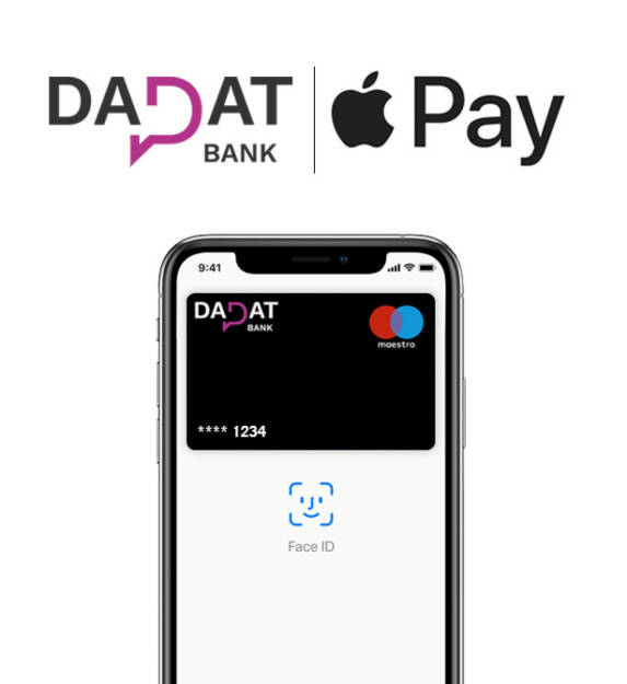 Die österreichische DADAT Bank ermöglicht Kunden ab sofort auch sicheres mobiles Zahlen via “Apple Pay”. Bildquelle: DADAT Bank, © Aussender (18.03.2020) 