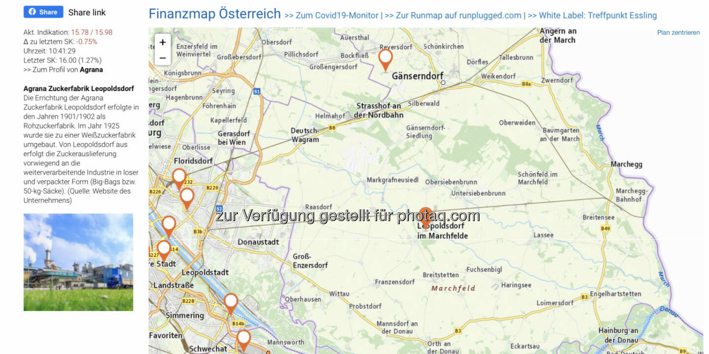 Agrana Zuckerfabrik Leopoldsdorf auf http://www.boerse-social.com/finanzmap