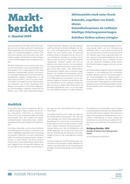 Wiener Privatbank - Marktbericht 1. Quartal 2020 (15.04.2020) 