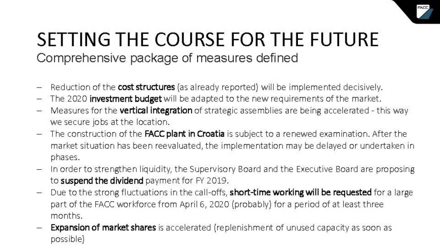 FACC - setting the course for the future