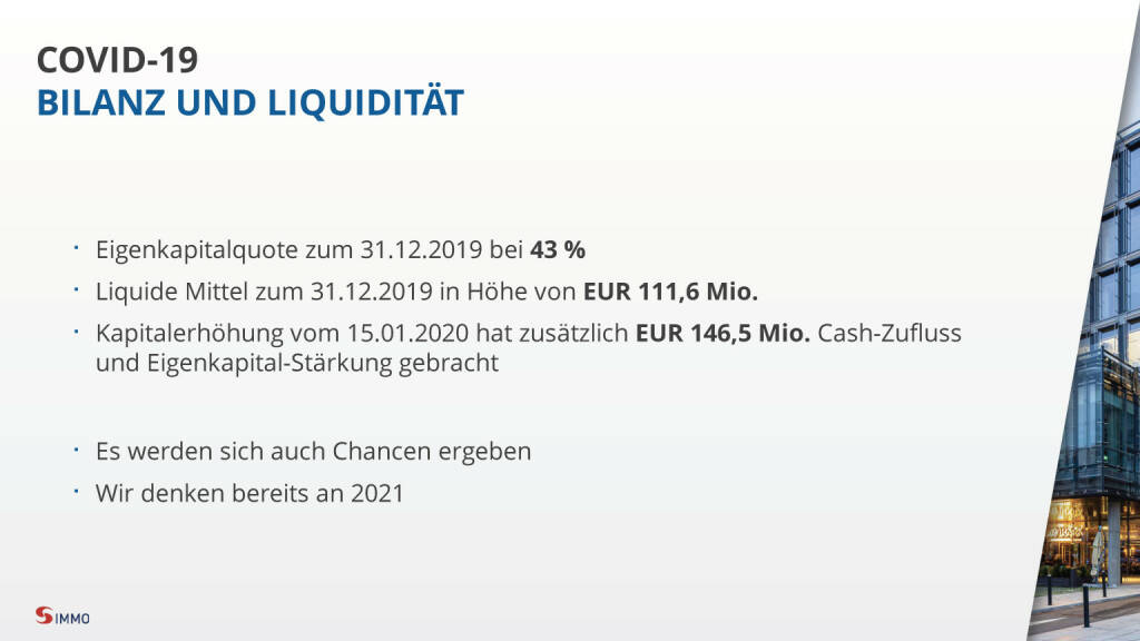 S Immo - Covid-19 - Bilanz und Liquidität (28.04.2020) 