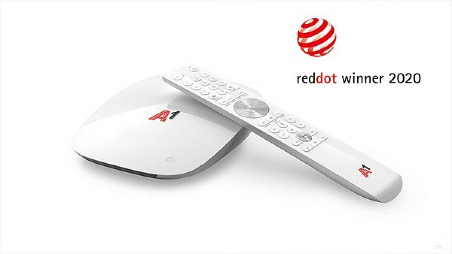 Die Red Dot Jury hat entschieden: die A1 Xplore TV Box ging erfolgreich aus dem Red Dot Award: Product Design 2020 hervor und wurde für seine exzellente gestalterische Qualität mit dem Red Dot ausgezeichnet. Damit zählt A1 zu den Siegern des renommiertesten Designwettbewerbs weltweit. Credit: A1