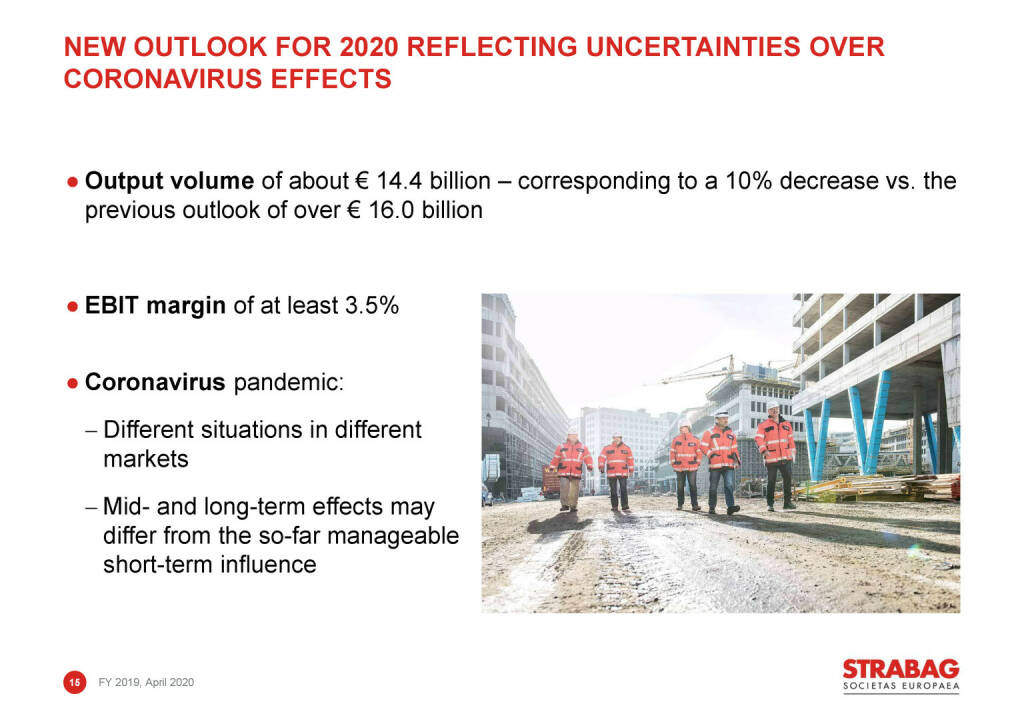 Strabag - new outlook for 2020 reflecting uncertainties over coronavirus effects (03.05.2020) 