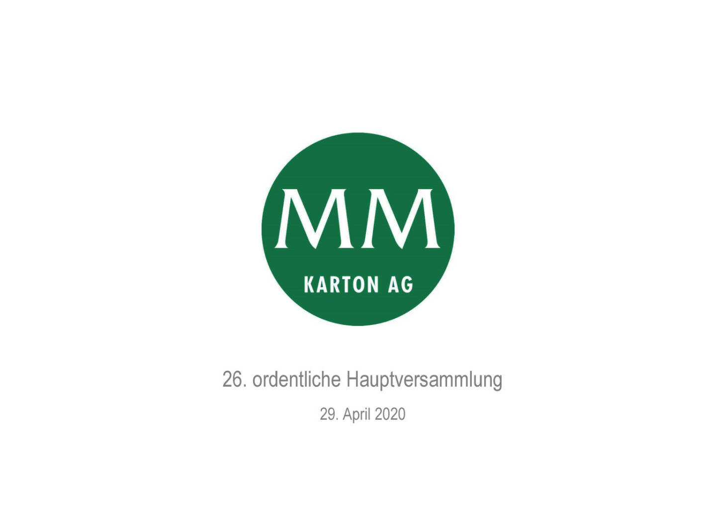 Mayr-Melnhof - HV 29.4.2020