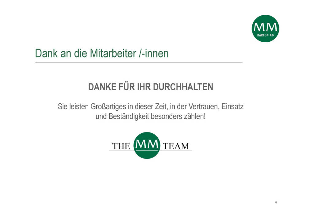 Mayr-Melnhof - Dank an die Mitarbeiter /-innen (05.05.2020) 