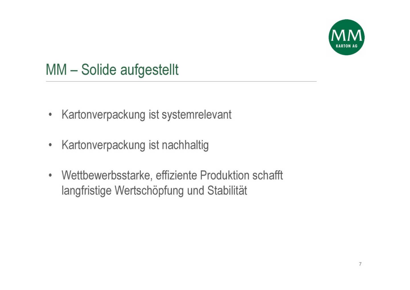 Mayr-Melnhof - MM – Solide aufgestellt