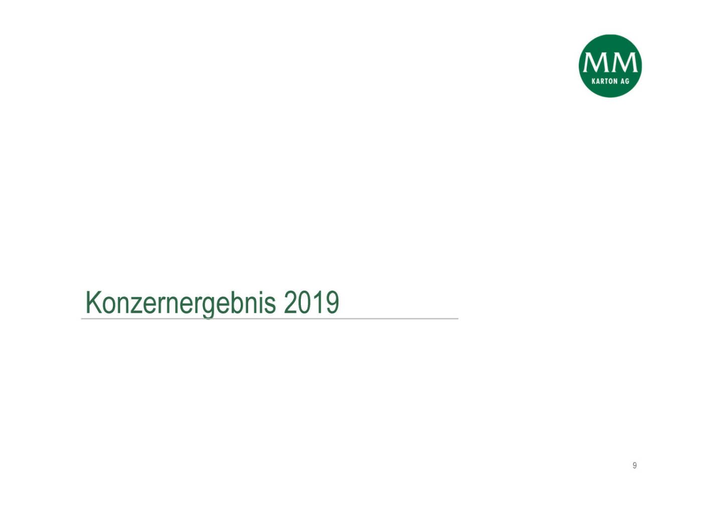 Mayr-Melnhof - Konzernergebnis 2019