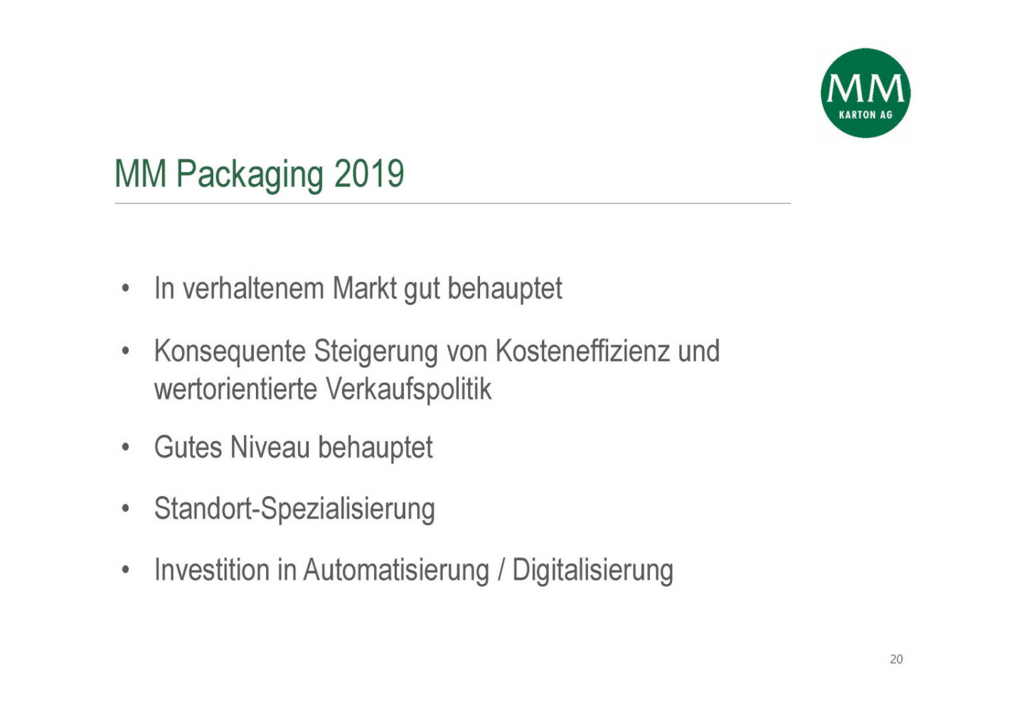 Mayr-Melnhof - MM Packaging 2019