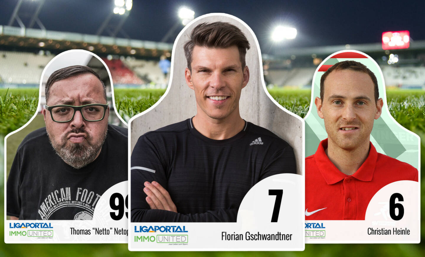 Ligaportal GmbH: Mit Papp-Fans: Ligaportal startet einzigartige Hilfsaktion für Vereine; Prominente wie Unternehmer und Investor Florian Gschwandtner (Mitte) unterstützen die Ligaportal-Fan-Aktion. Auf ligaportal.at/fan kann jeder von sich eine Papp-Figur drucken und es dem Herzensklub zukommen lassen - der Verein erhält 12 Euro Unterstützung. Fotocredit:Ligaportal