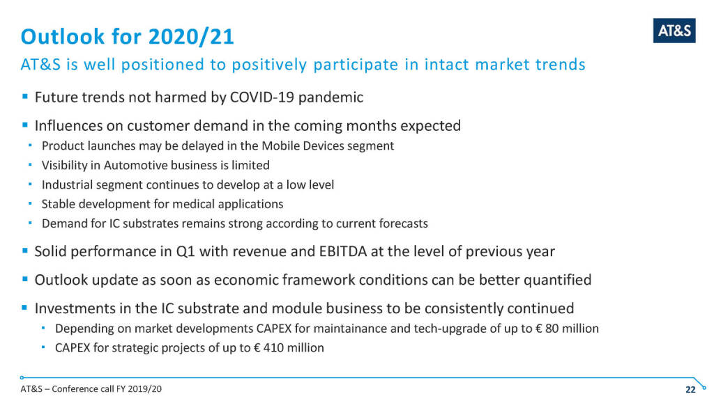 AT&S - Outlook for 2020/21 (14.05.2020) 