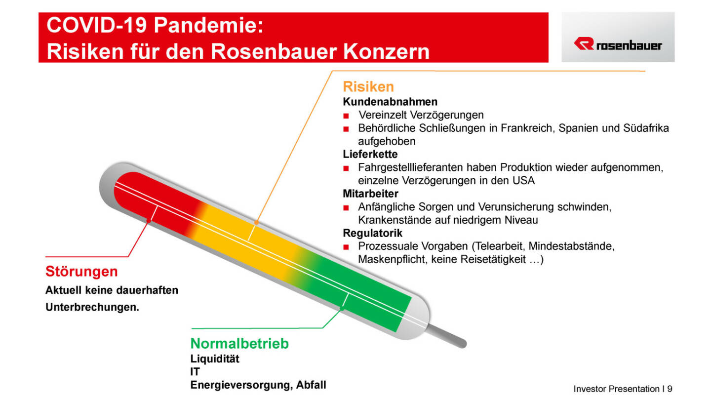 Rosenbauer - COVID-19 Pandemie: Risiken für den Rosenbauer Konzern