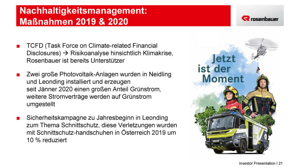 Rosenbauer - Nachhaltigkeitsmanagement: Maßnahmen 2019 & 2020 (15.05.2020) 