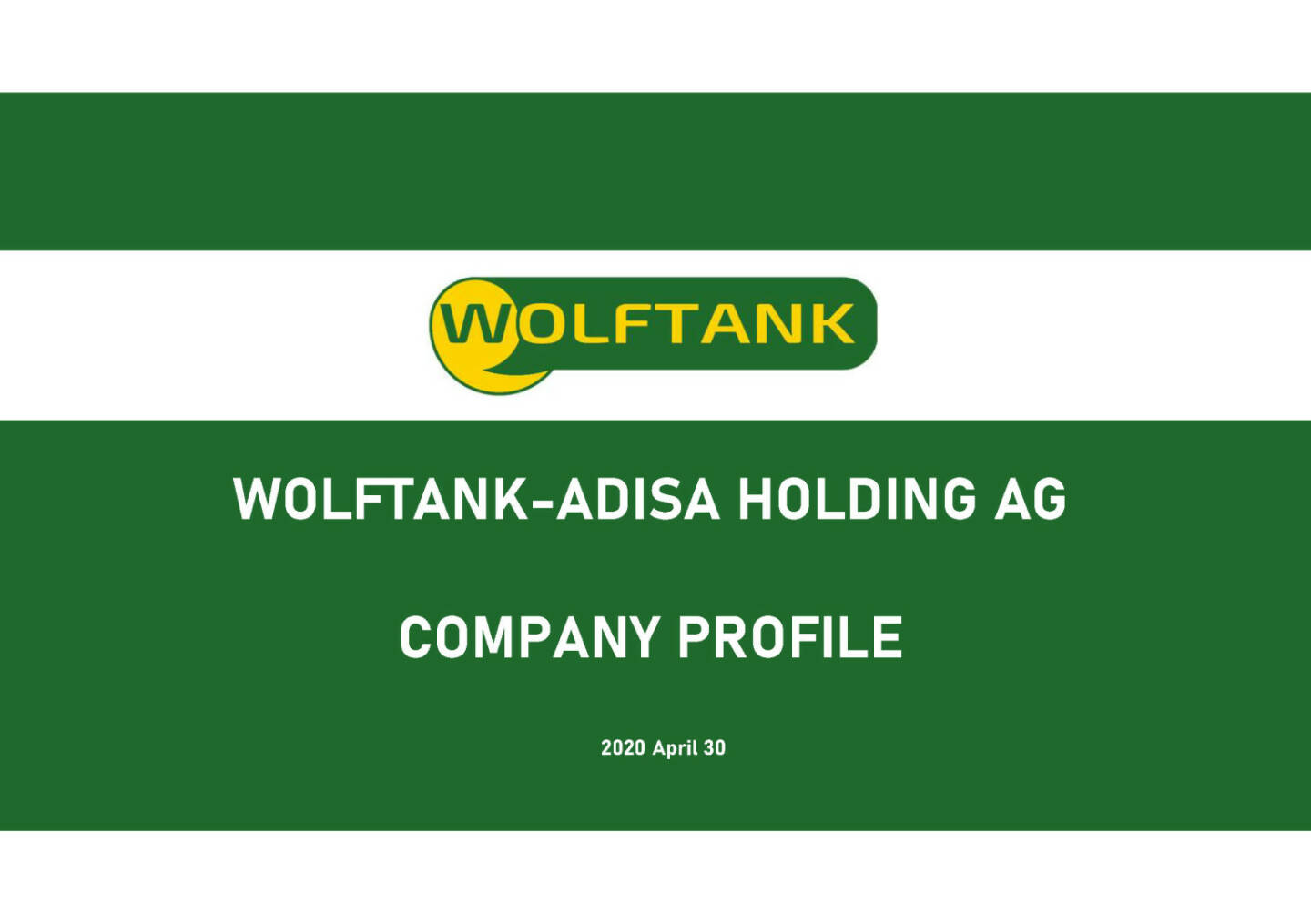 Wolftank - Wolftank-Adisa Holding Company Profile April 2020