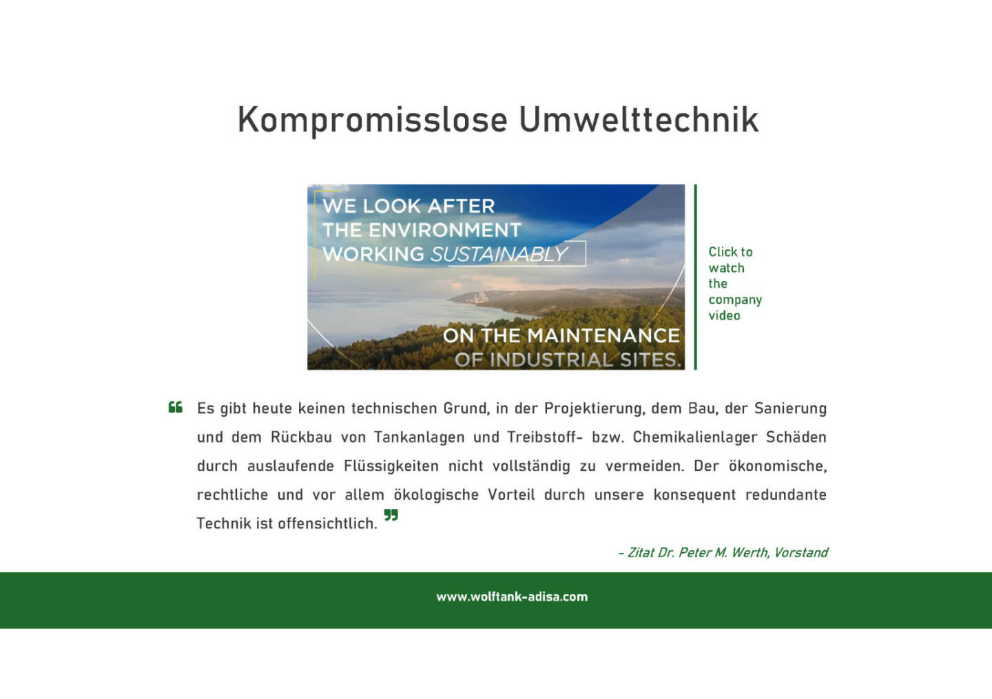 Wolftank - Kompromisslose Umwelttechnik