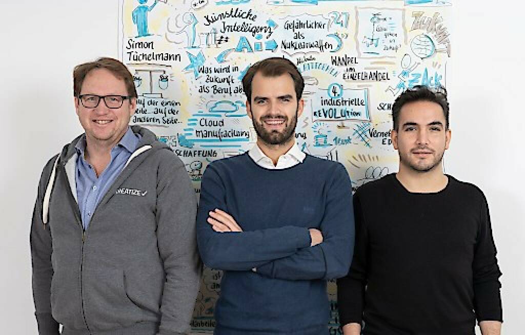 B&C investiert gemeinsam mit Martin Ohneberg in KREATIZE und setzt auf digitale Einkaufsoptimierung, KREATIZE v.l.n.r.: Thomas Hoffmeister (CCO), Simon Tüchelmann (CEO), Daniel a. Garcia Rodriguez (CTO), (c) Benjamin Ludigs (18.05.2020) 