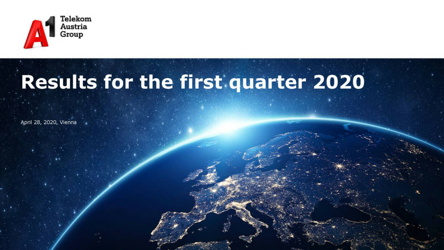 A1 Telekom Austria Group - Results for the first quarter 2020