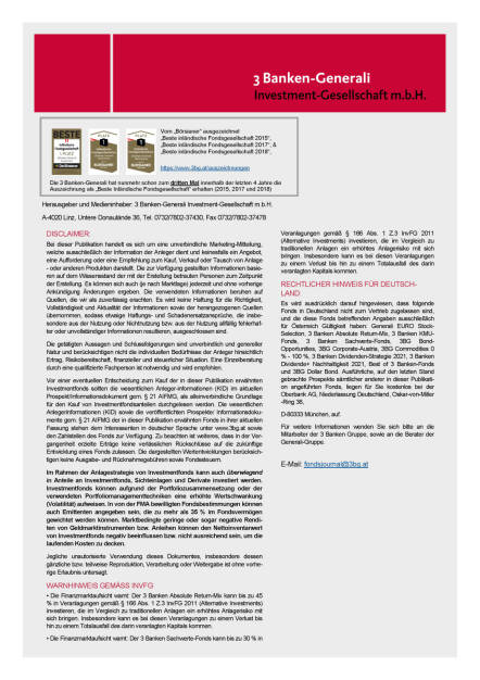 3 Banken-Generali Fonds Journal 06/2020 - Impressum, Disclaimer (03.06.2020) 