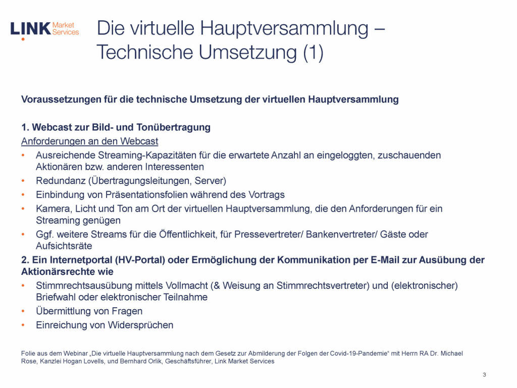 Link Market Services - Die virtuelle Hauptversammlung – Technische Umsetzung (16.06.2020) 