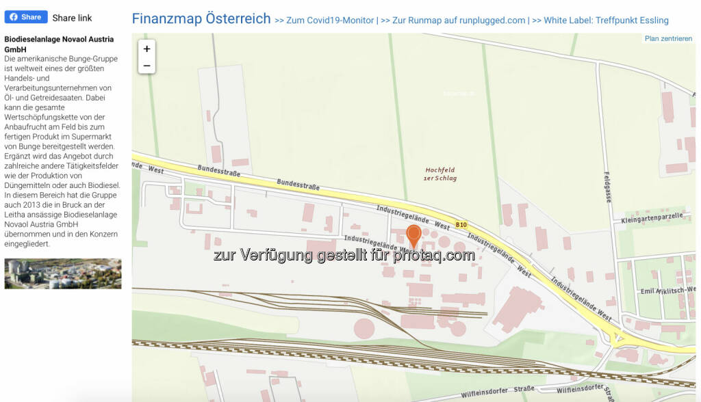 Biodieselanlage Novaol Austria auf http://www.boerse-social.com/financemap (17.06.2020) 