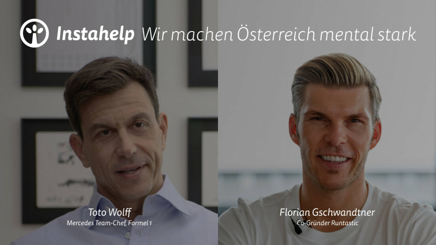 Die psychologische Online-Plattform Instahelp steht an der Spitze einer Bewegung für mentale Gesundheit und lädt die Österreicher*innen ein: „Mind up! Wir machen Österreich mental stark“. Mit starken Partnern wie Mercedes-Motorsportchef Toto Wolff, Runtastic Co-Gründer Florian Gschwandtner, Allianz Österreich und Hutchison Drei soll die Aufmerksamkeit für psychische Gesundheit erhöht werden. Fotocredit:Insta Communications GmbH