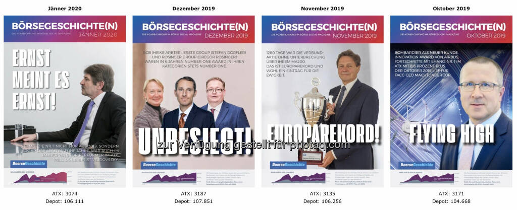 Robert Machtlinger auf dem Oktober 2019 Cover der Börsegeschichten (30.07.2020) 