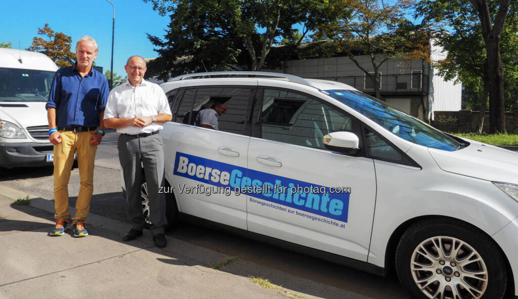 Mit Ex-Börsevorstand Ludwig Nießen (ein Proponent von boersegeschichte.at) und dem neuen Corporate Car (21.08.2020) 