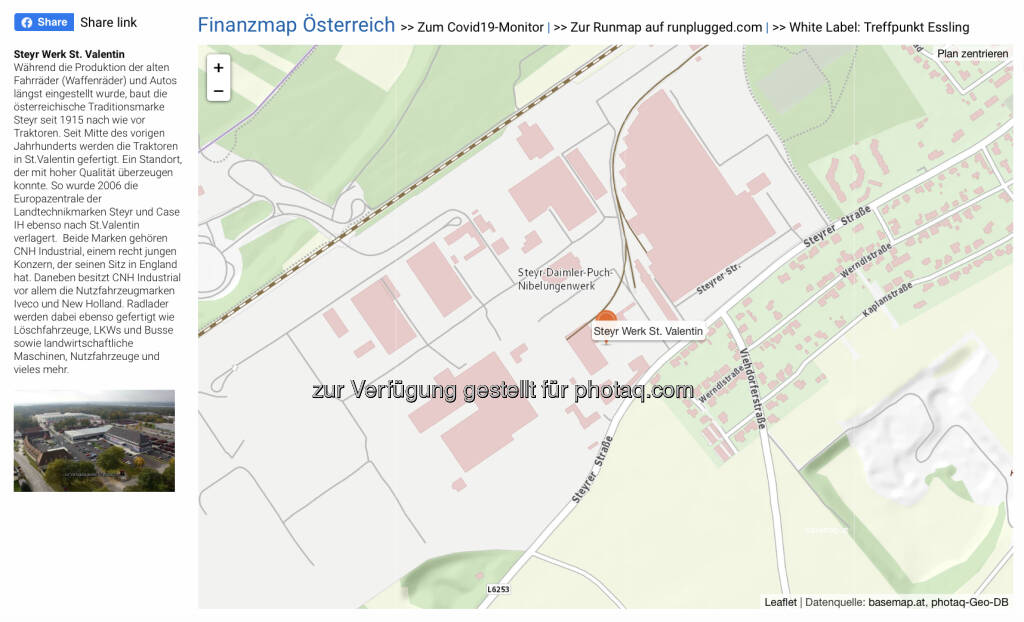 Steyr Werk St. Valentin auf http://www.boerse-social.com/finanzmap (07.09.2020) 