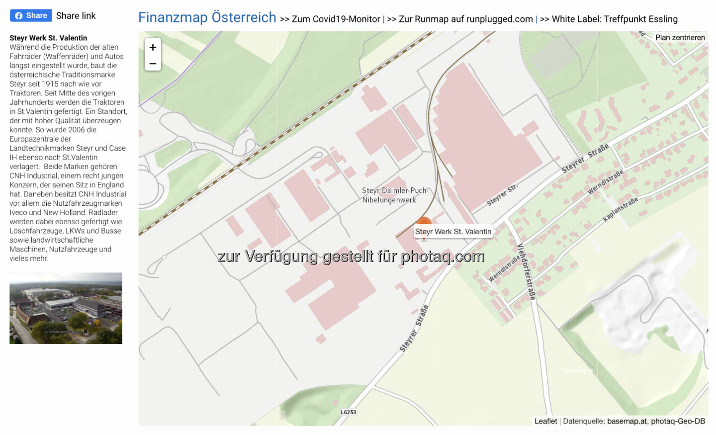 Steyr Werk St. Valentin auf http://www.boerse-social.com/finanzmap