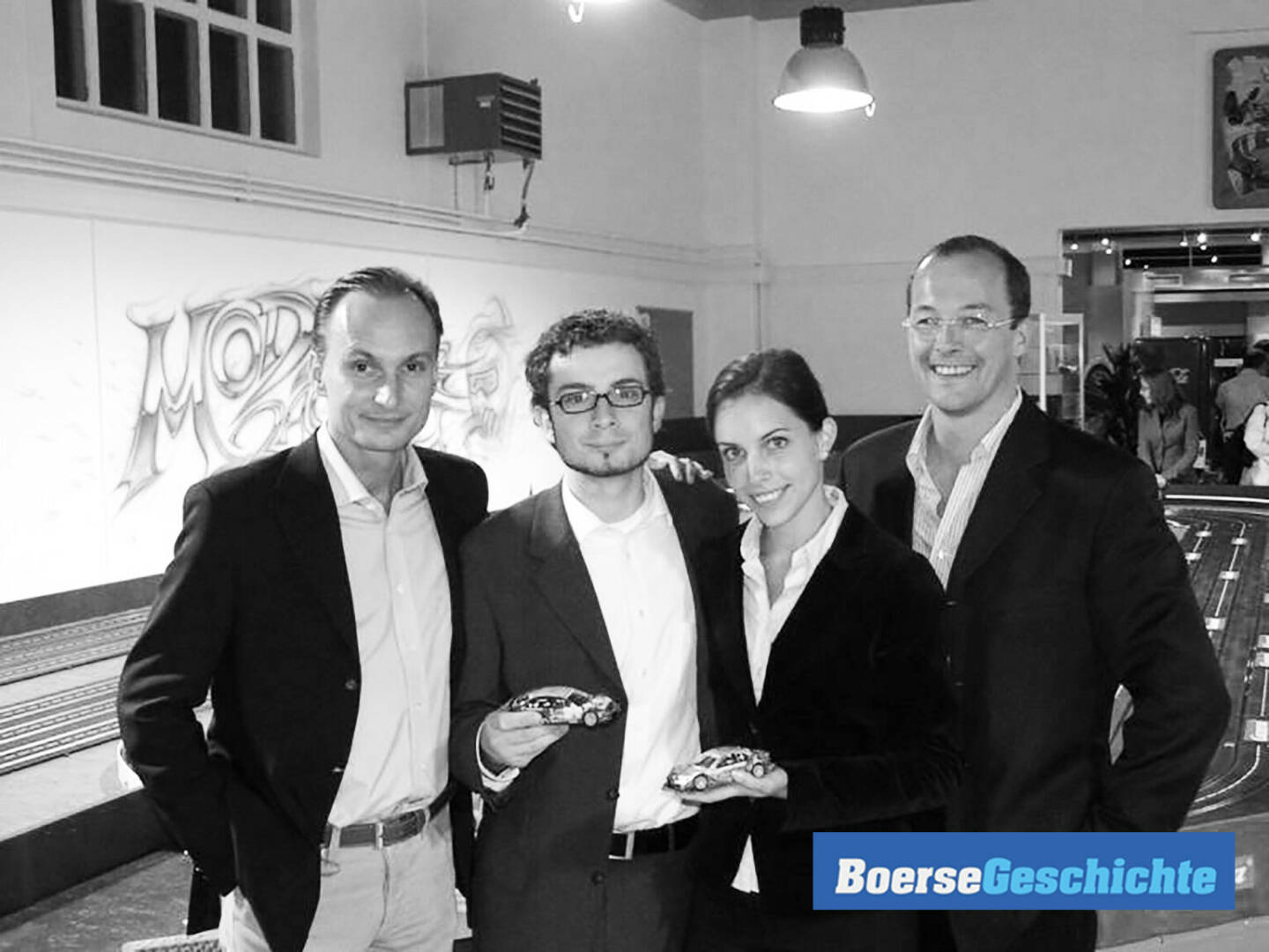 #boersegeschichte 2006: Christian Riel (SW), Jochen Zemroser (update), Sandra Mengl (FMA) und Karl Mauracher (MEL) beim Grand Prix der Börsianer