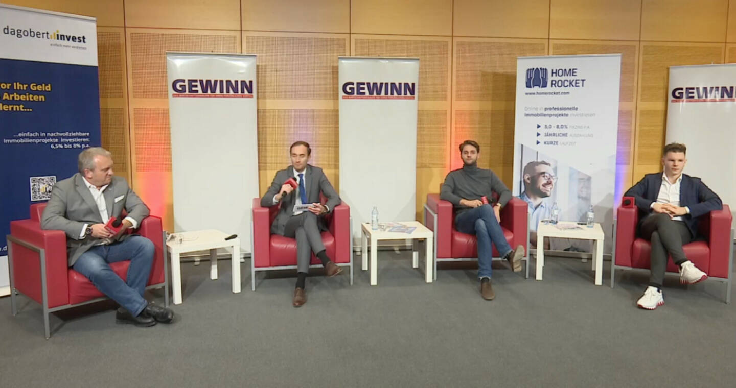 Gewinn-Messe 2020 digital: Immobilien-Crowdinvesting - Andreas Zederbauer (dagobertinvest gmbh), Tobias Leodolter (Rendity GmbH), Wolfgang Deutschmann (HOME ROCKET GmbH)
