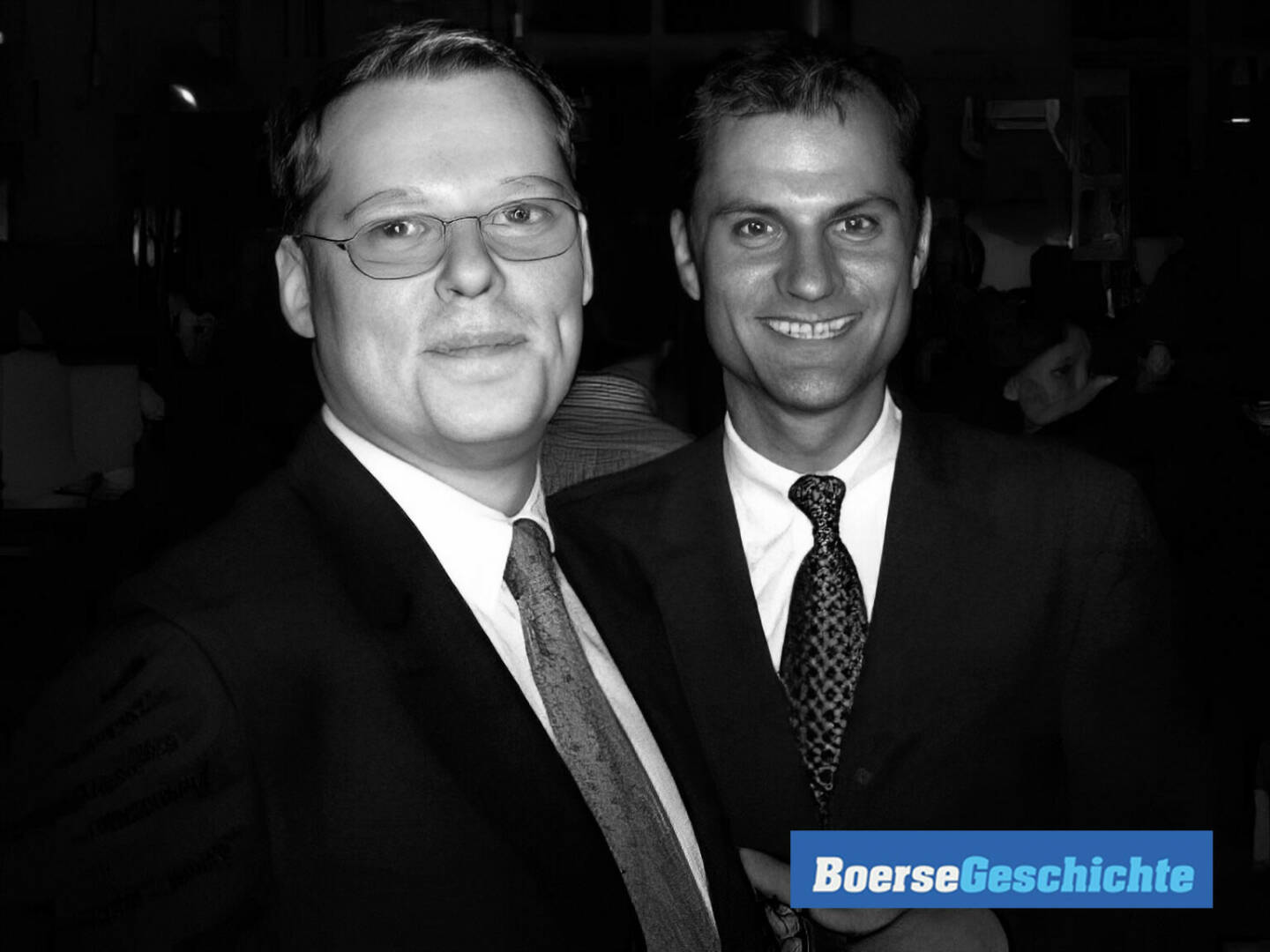 #boersegeschichte 2001: CyberTron-Vorstand Christian Forstner und Erste Bank-Mann Karl Altrichter bei einer Networking Conference