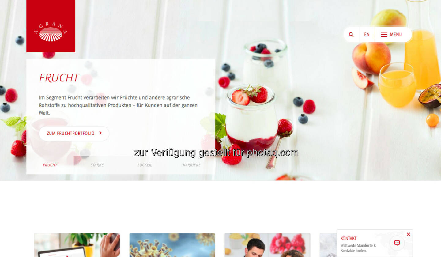 Agrana (Bild: Screenshot Homepage Agrana Dezember 2020)