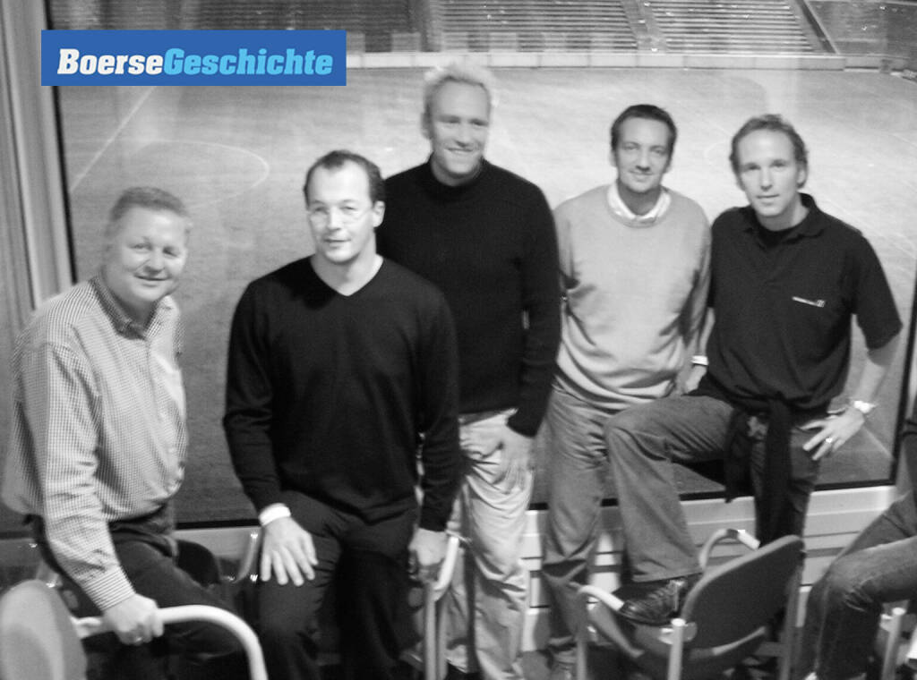 #boersegeschichte 2005: Wolfgang Auer von Welsbach, Karl Mauracher, Alexander Proschofsky, Peter Till und Christian Drastil in der Nordea Admira Skybox (28.12.2020) 