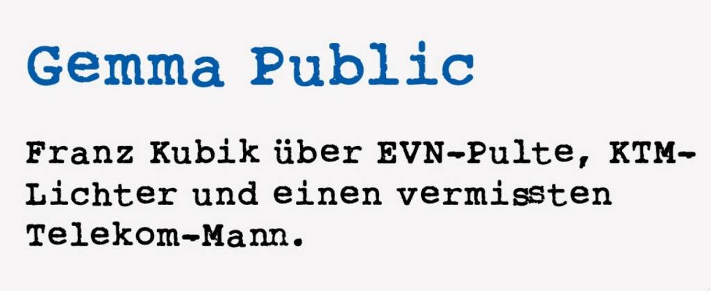 <p><strong>Gemma Public&nbsp;</strong></p>
<p><strong>Franz Kubik &uuml;ber EVN-Pulte, KTM-Lichter und einen vermissten Telekom-Mann.</strong></p>
<p>Am Vortag zur Roadshow anl&auml;sslich der Privatisierung der EVN gab es im Austria Center eine Generalprobe, bei der alle Redner ihre Pr&auml;sentation hielten. Auch der Landeshauptmann Ludwig (Siegfried hiess der Nieder&ouml;sterreicher im Vornamen, nicht zu verwechselen mit dem Wiener Michael Ludwig) lie&szlig; es sich nicht nehmen, selbst auch zu proben. Nun war es aber so, dass sein Vorredner doch von gro&szlig;er Statur war. Als der Landes-hauptmann &ndash; von etwas kleinerer Statur &ndash; an das Rednerpult trat, war er hinter diesem nicht mehr zu sehen. Der herbeigerufene Saaltechniker konnte aber trotz aller M&uuml;hen das Rednerpult nicht absenken. Was tun? Irgendjemand hatte die Idee: Wir stapeln drei Telefonb&uuml;cher &uuml;bereinander. &bdquo;Warum nicht&ldquo; sagte Ludwig, er-klomm die drei B&uuml;cher und probte &ndash; auf diesen stehend &ndash; seine Rede.&nbsp;</p>
<p>Beim B&ouml;rsegang der KTM wiederum stand ich bereits am Rednerpult, als im Saal pl&ouml;tzlich alle Lichter ausgingen. Die den B&ouml;rsegang begleitende Agentur bat mich, mit dem Beginn der Pr&auml;sentation zu warten, bis der Schaden behoben w&auml;re. Nach Beendigung meiner opening speech &uuml;bergab ich das Wort an KTM-Chef Stefan Pierer, der mit den Worten begann: &bdquo;Also bitte, ich h&auml;tte ja meine Rede auch im Dunklen aufsagen k&ouml;nnen.&ldquo; Meine Retourkutsche kam dann am folgenden Tag bei unserer Roadshow in Linz. Ich schloss die Veranstaltung mit den Worten: &bdquo;Meine sehr geehrten Damen und Herren! Vielen Dank f&uuml;r Ihre Aufmerksamkeit. Unsere Veranstaltung hat heute l&auml;nger gedauert, als geplant, weil Herr Pierer seine Pr&auml;sentation sehr pr&auml;zise vorgetragen hat.&ldquo; Er hatte am Vorabend seine Geburtstagsfeier.</p>
<p>Und da war dann noch die Privatisierung der Telekom Austria. Es war die Zeit der Meetings mit institutionellen Investoren in London. In einer Pause ging ein wichtiges Mitglied des Pr&auml;sentationsteams kurz an die frische Luft. Nachdem der Mann aber l&auml;ngere Zeit nicht mehr zur&uuml;ckkam, machte sich ein kleiner Trupp auf Suche nach ihm. Na ja, er stand bei einem gro&szlig;en Kreisverkehr und fand den Weg nicht mehr zur&uuml;ck.&nbsp;</p> (18.01.2021) 