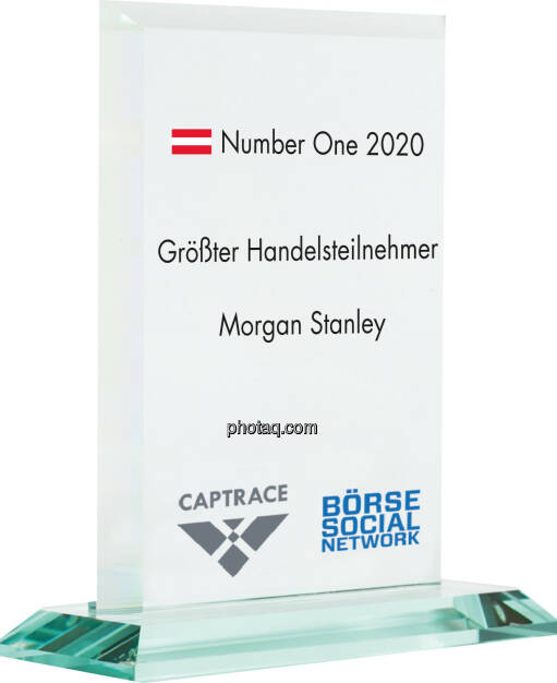 Number One Awards 2020 - Größter Handelsteilnehmer Morgan Stanley, © photaq (05.02.2021) 