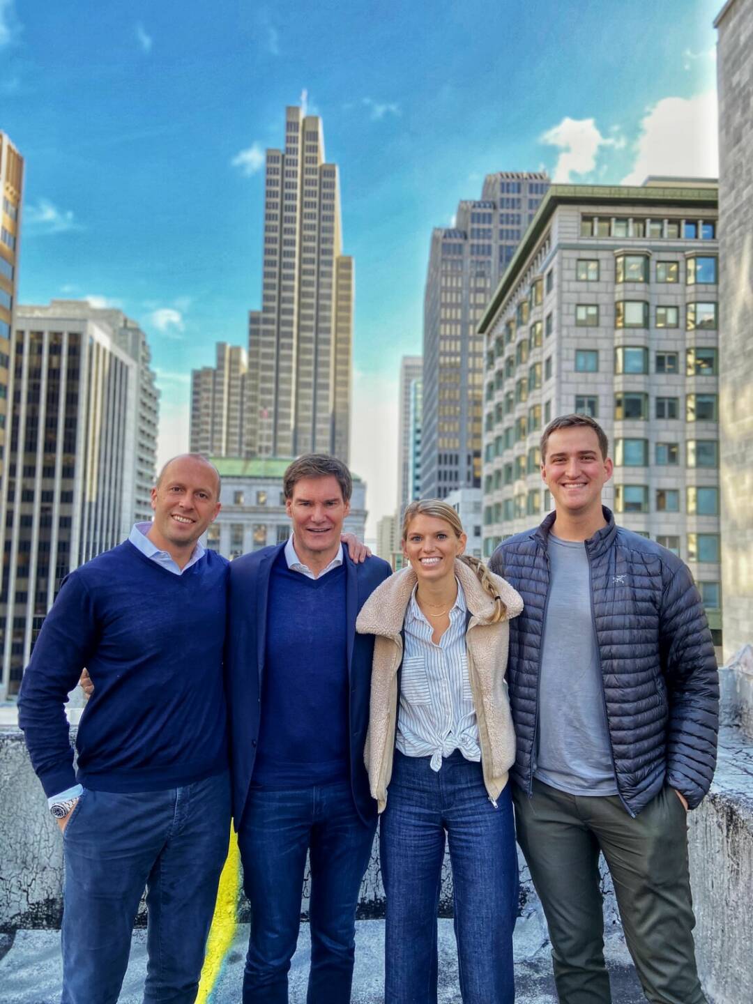 Maschmeyer Group: Erstes Unicorn für Carsten Maschmeyer in USA, Maschmeyers US-Fonds MGV ist an Startup zur Gesundheitsvorsorge von Mitarbeitern beteiligt; v.li.: Marc Schröder (Co-Founder & Managing Director MGV), Carsten Maschmeyer (CEO Maschmeyer Group), Alyson Watson (Gründerin Modern Health), Kevin Lynch (Investor at MGV), Credit: Maschmeyer Group