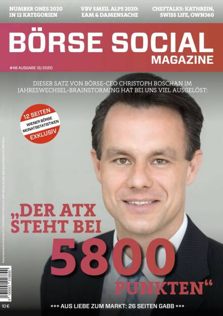 Magazine #48 - Dezember 2020: Christoph Boschan, CEO der Wiener Börse, bringt den ATX TR in Pole Position. Wir setzen das für unsere Medien um (19.02.2021) 