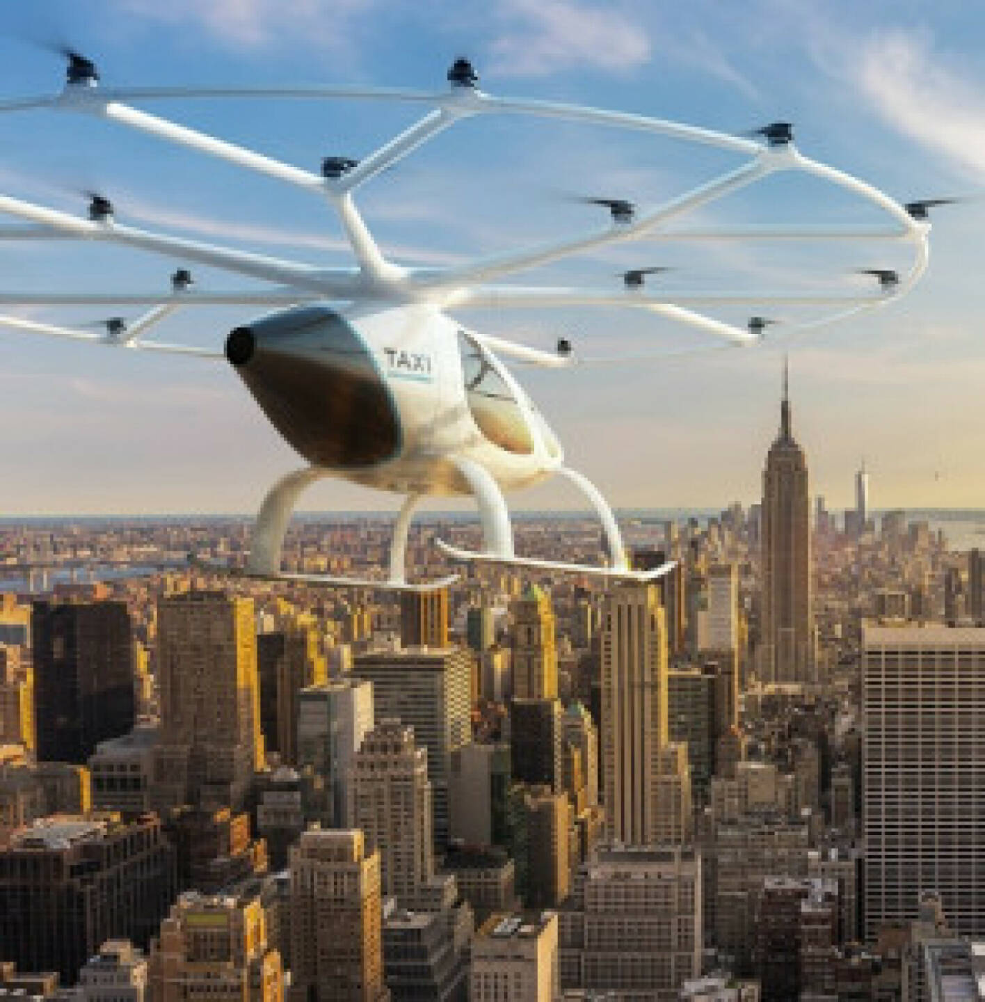 Start-up Volocopter sammelt 200 Mio. Euro bei Investoren ein; Entwickler von elektrischen Lufttaxis hofft auf kommerzielle Stadflüge bereits in zwei Jahren; Bild: volocopter.com/de