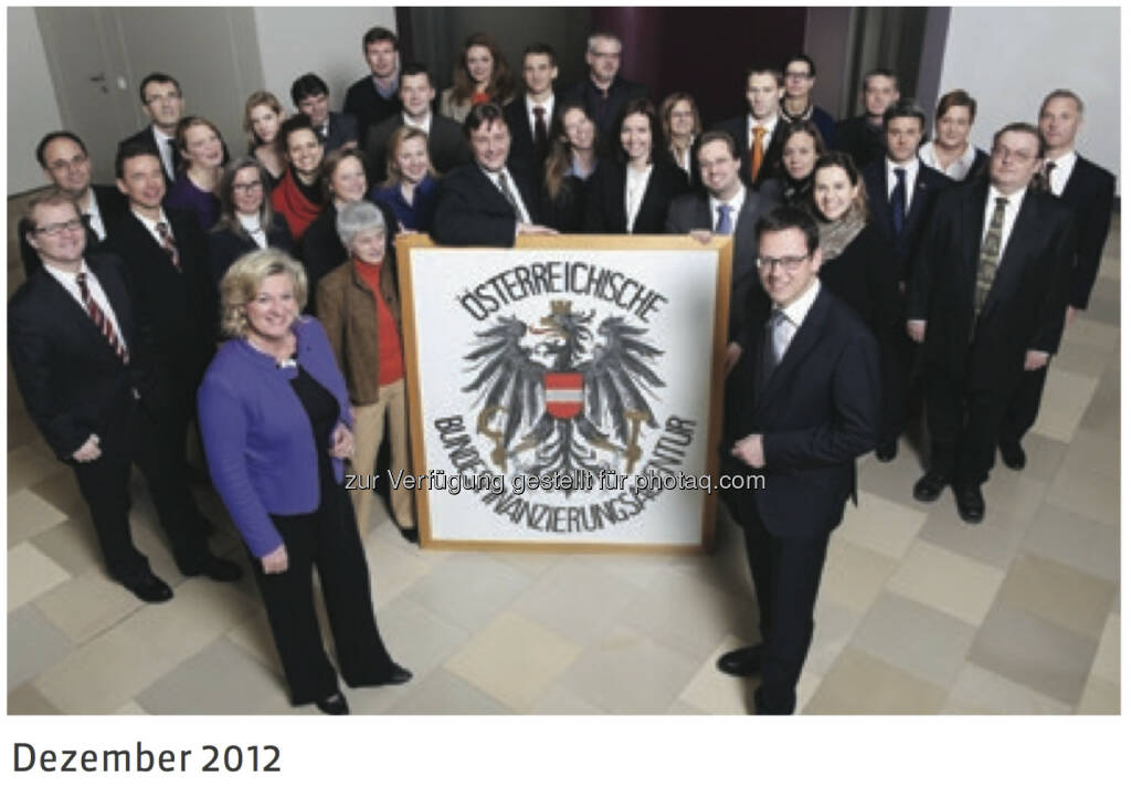 20 Jahre Österreichische Bundesfinanzierungsagentur: Team Ende 2012 - mehr unter http://www.oebfa.at/de/osn/DownloadCenter/Die%20OeBFA/OeBFA_Geschichte_web.pdf, © OeBFA (01.08.2013) 