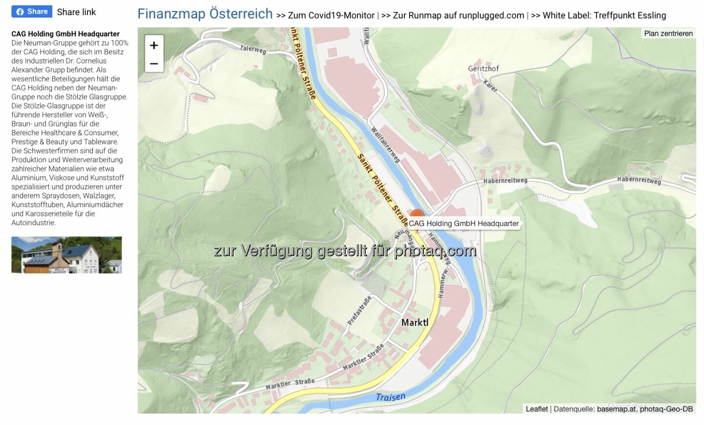 CAG Holding GmbH Headquarter auf http://www.boerse-social.com/finanzmap