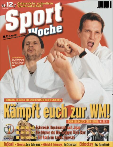 Sportwoche Nr 13, 26. März 2001: #sportgeschichte vor 20 Jahren am #26032001 : Auch damals ging es für den @oefb_1904 um eine WM-Quali. Die Helden waren 2001 nicht @sasakalajdzic , sondern #didikühbauer und @herzog_091 .Weiters in der #sportwoche : @roman_maehlich  Bitte zum Abonnieren weitersagen… @sportgeschichte.at Mehr unter http://www.sportgeschichte.at https://www.instagram.com/sportgeschichte.at/ (21.03.2021) 