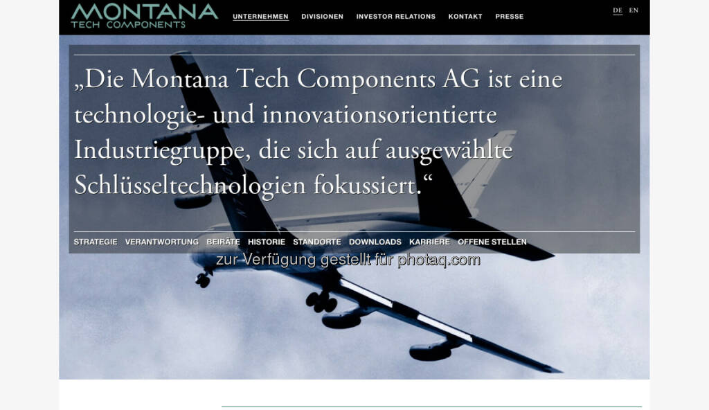 Montana Tech Components (Bild: Screenshot Homepage Montana Tech Components März 2021) (21.03.2021) 