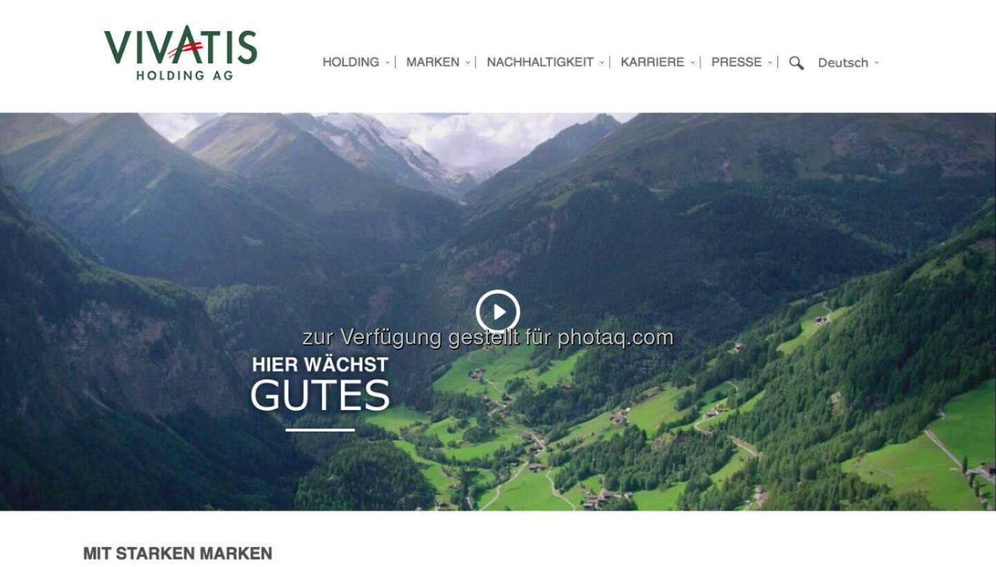 Vivatis Holding AG (Bild: Screenshot Homepage Vivatis April 2021)