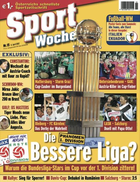 Sportwoche Nr 15, 8. April 2002 (10.04.2021) 