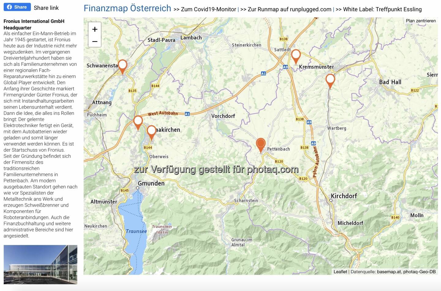 Fronius International GmbH Headquarter auf http://www.boerse-social.com/finanzmap
