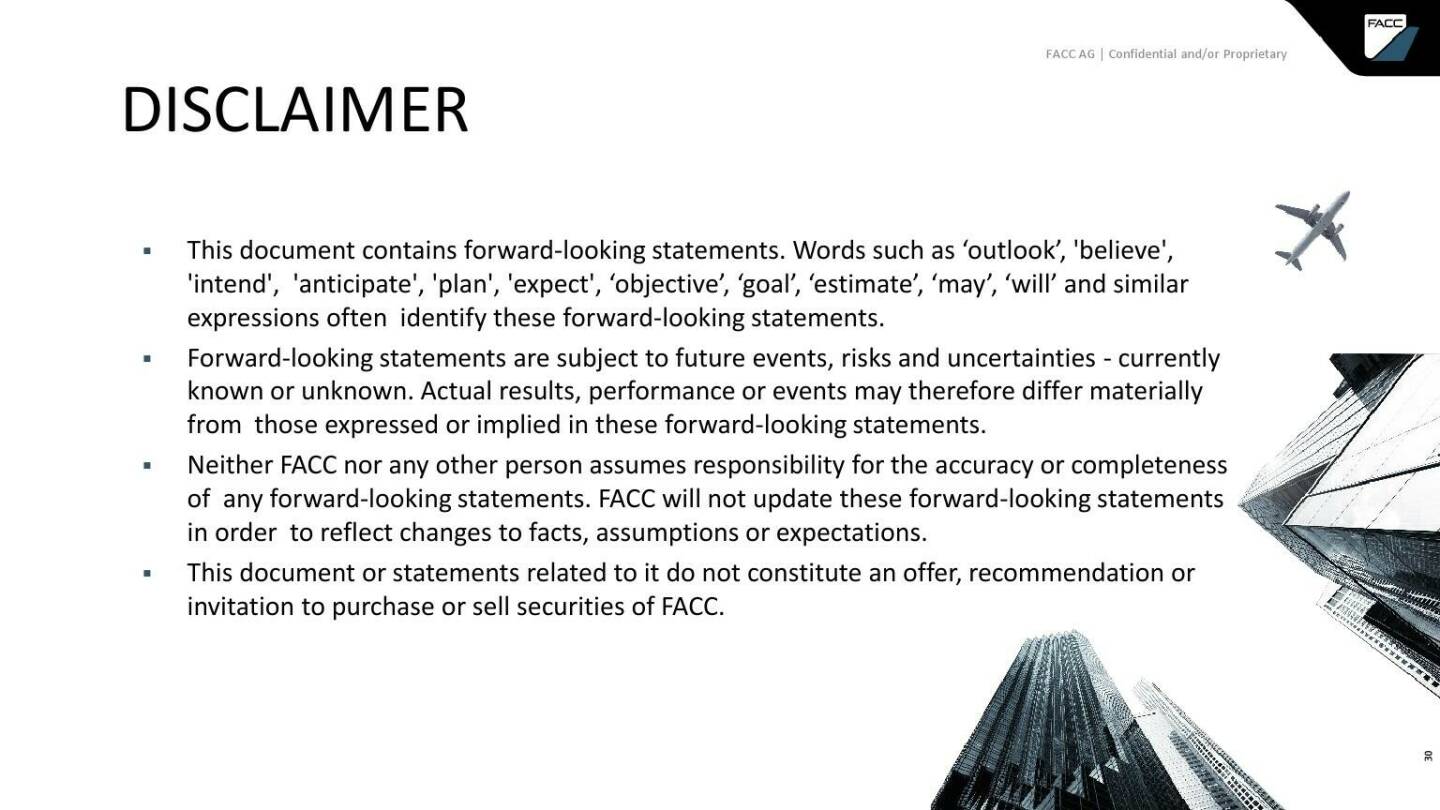 FACC - Disclaimer